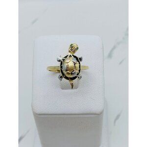 10k solid gold ring turtle   ❤️ size 7.5